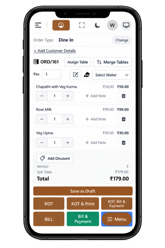 Geni Menu Mobile POS Table Ordering